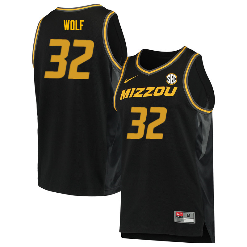 Men #32 Adam Wolf Missouri Tigers College Basketball Jerseys Sale-Black